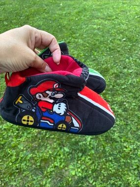 Kids Black & Red Character Slip-On Shoes